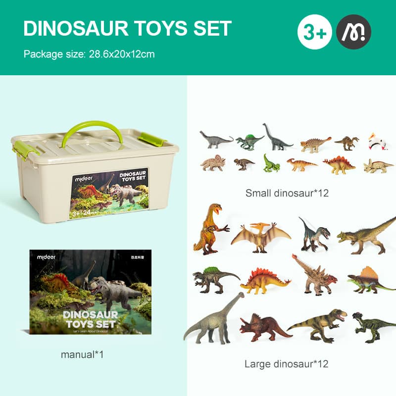 Mideer - Dinosaur Toys Set - 24Pcs - View 1