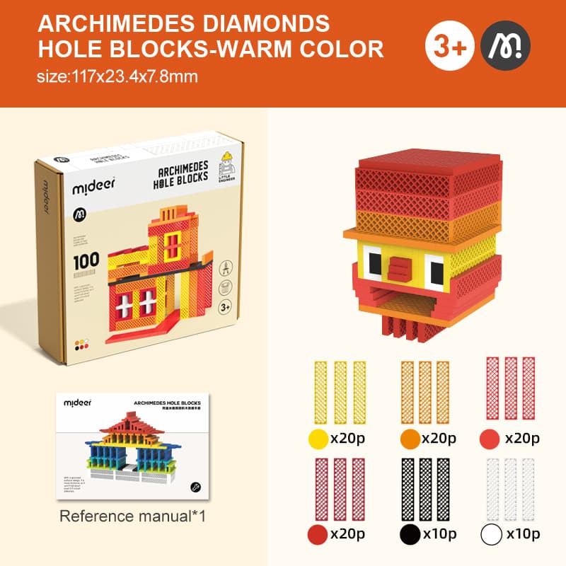 Mideer - Archimedes Dimonds Hole Blocks - Warm - View 1