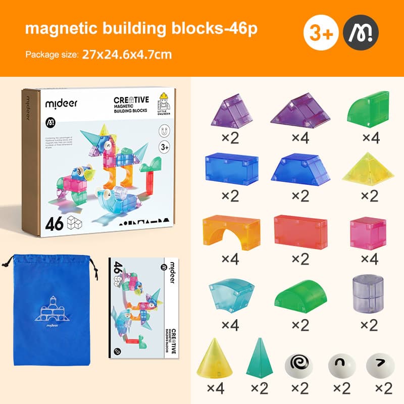 Mideer - Creative Magnetic Building Blocks - 46Pcs - View 1