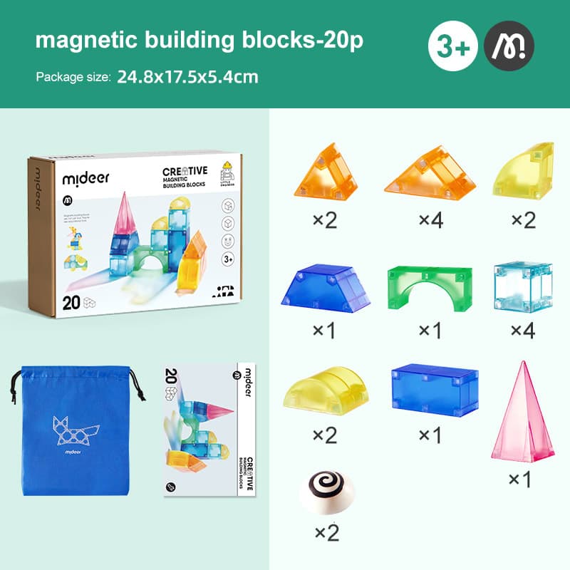 Mideer - Creative Magnetic Building Blocks - 20Pcs - View 1