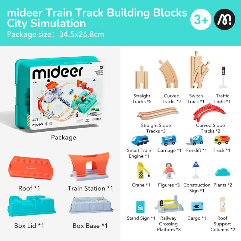 Mideer - Train Track Building Blocks - City Simulation - View 1