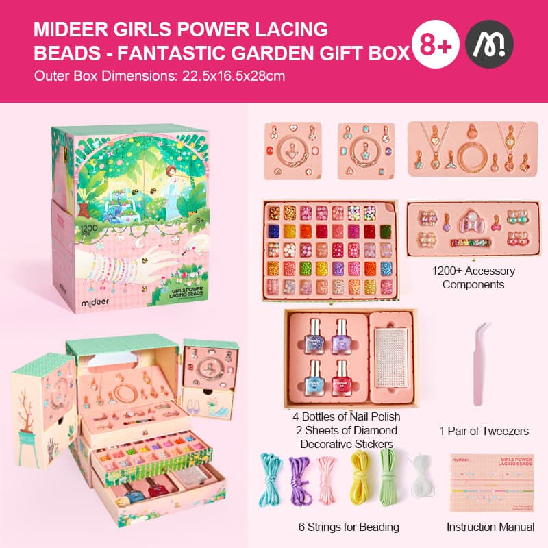 Mideer - Girls Power Lacing Beads - Fantastic Jewelry Diy Kit - View 1