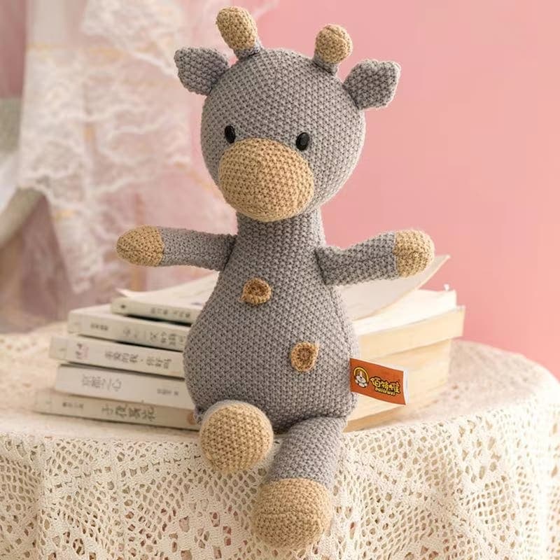 Handmade Knitted Plush Toy - Grey Deer - View 1
