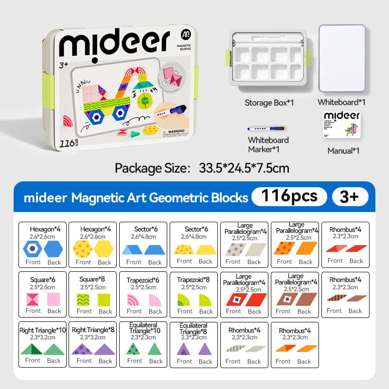 Mideer Magnetic Art Geometry Building Blocks - View 1