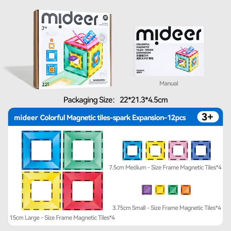Mideer Colorful Magnetic Tiles - Spark Expansion - View 1