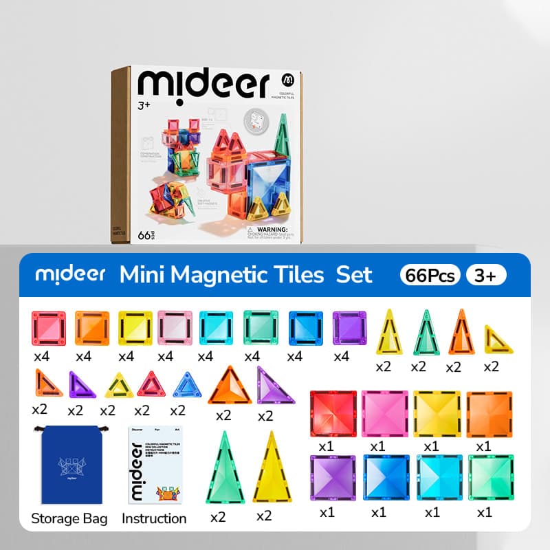 Mideer Colorful Magnetic Tiles - Mini Collection - View 1