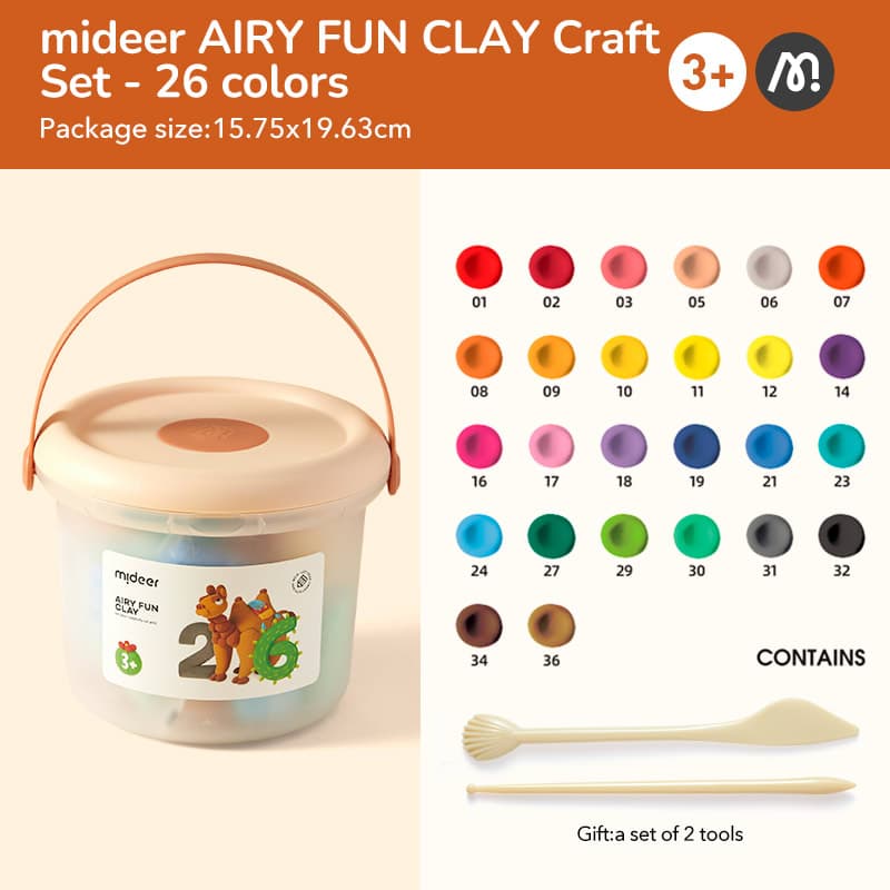 Mideer Play Airy Clay - Sweets Bag 26 Colors - View 1
