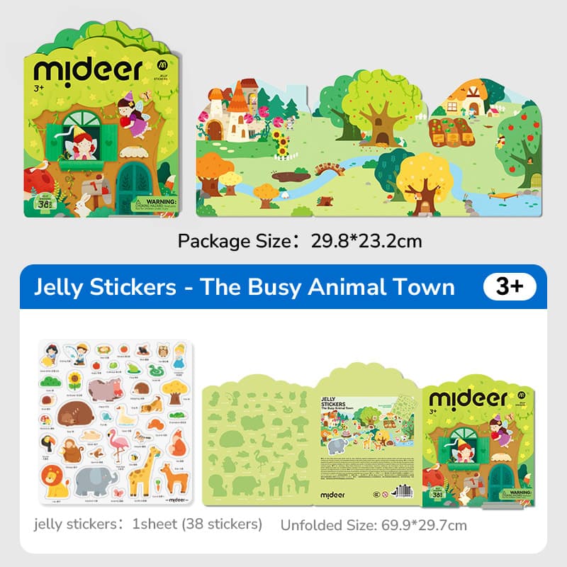 Mideer Jelly Stickers - The Busy Animal Town - View 1