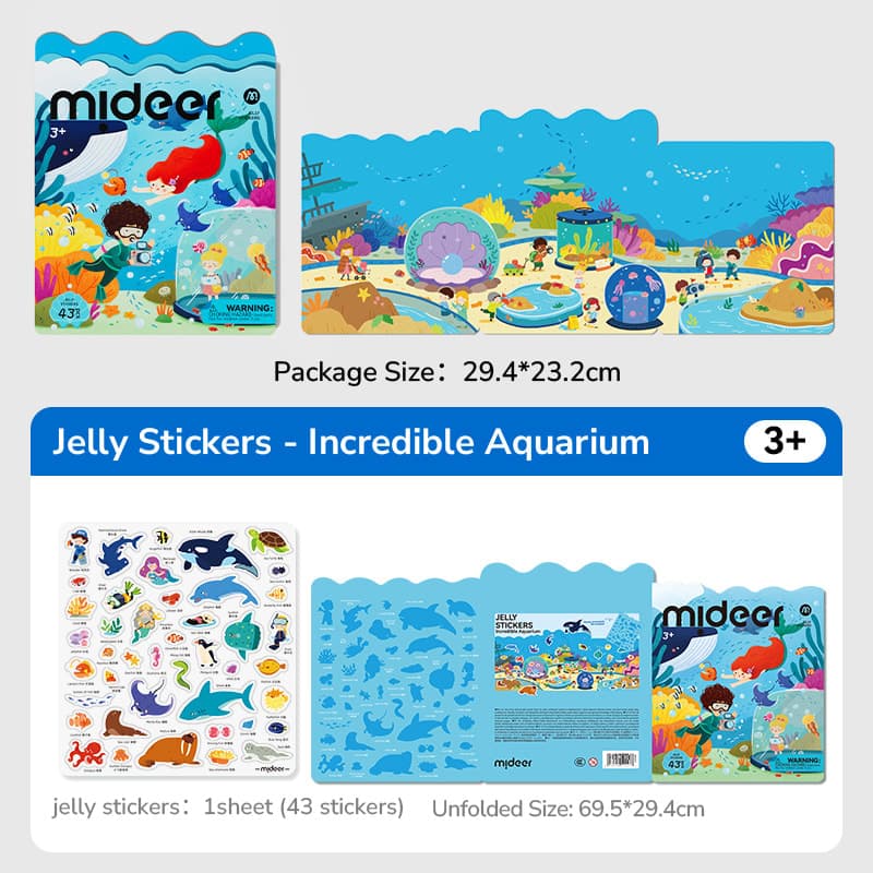 Mideer - Reusable Jelly Sticker Set - Incredible Aquarium (CT2316) - View 1