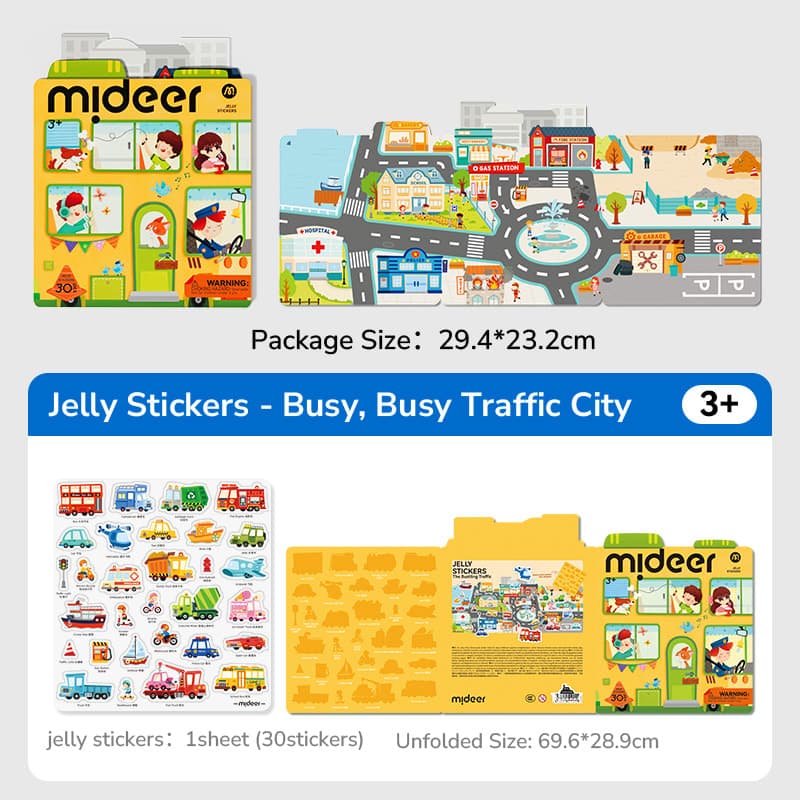 Mideer - Reusable Jelly Sticker Set - The Bustling Traffic (CT2317) - View 1