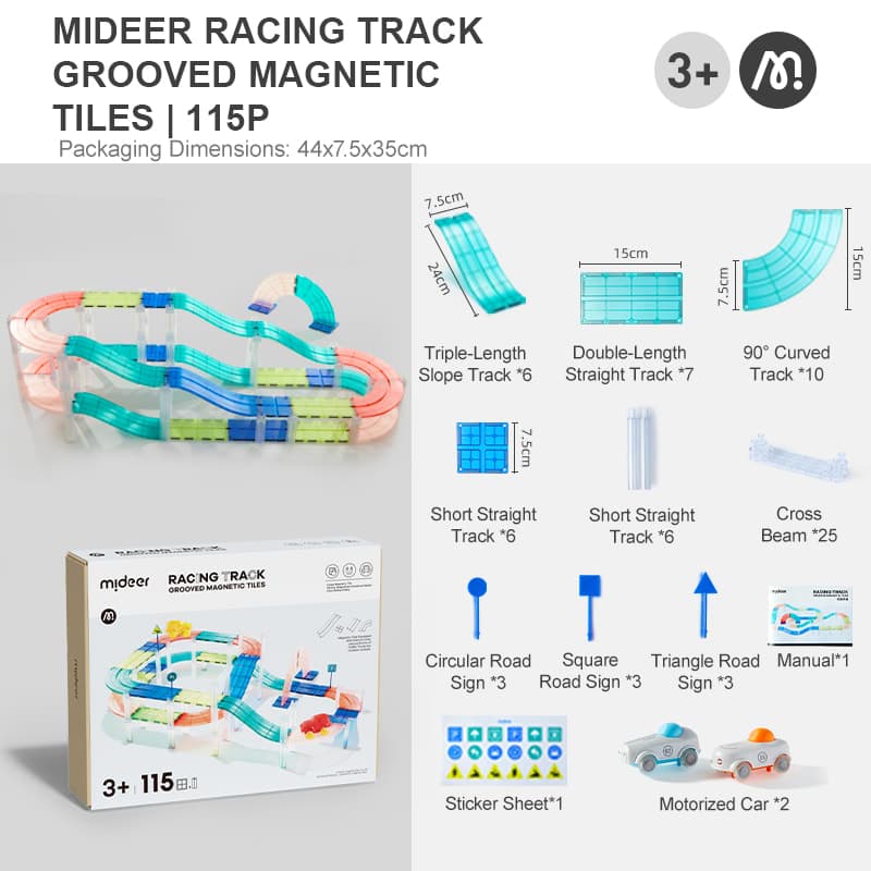 Mideer Racing Track Magnetic Tiles - View 1