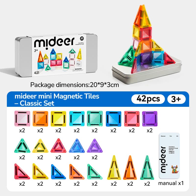 Mideer Colorful Magnetic Tiles - Mini Tiles - View 1