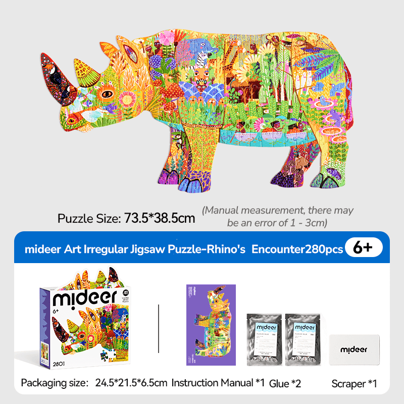 mideer Shaped Artist Puzzle - Dreamy Rhino - View 1
