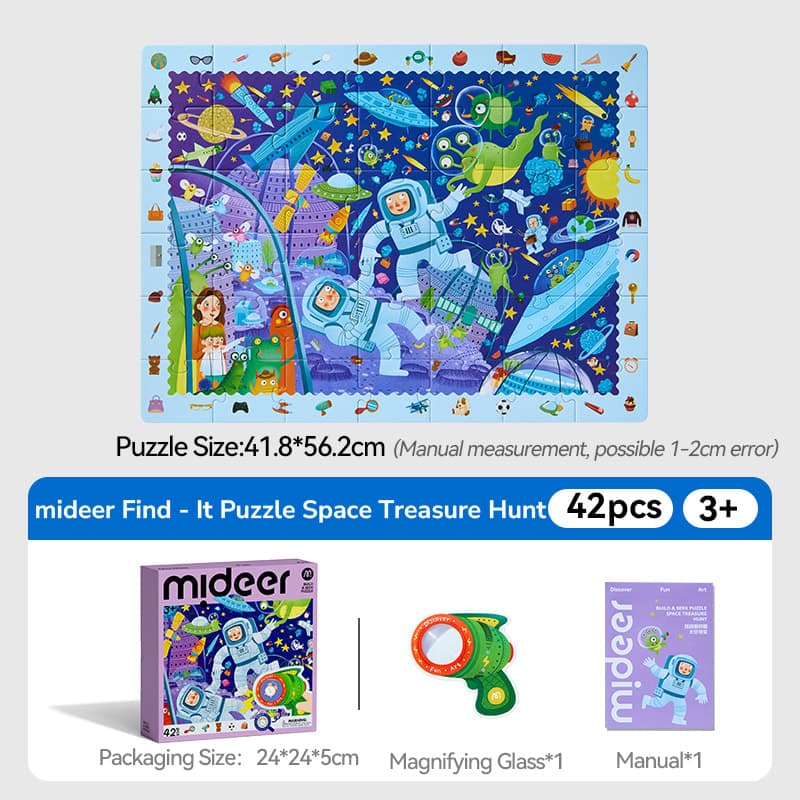 Mideer Build & Seek Puzzle - Space Treasure Hunt - View 1