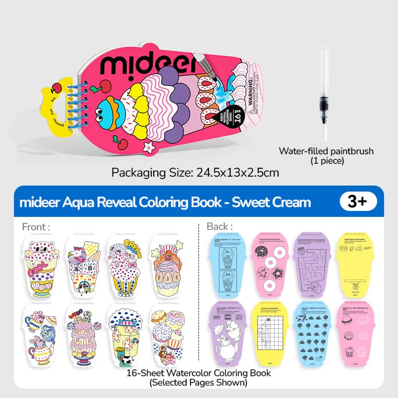 Mideer Aqua Reveal Coloring Book - Creamy Dreams - View 1