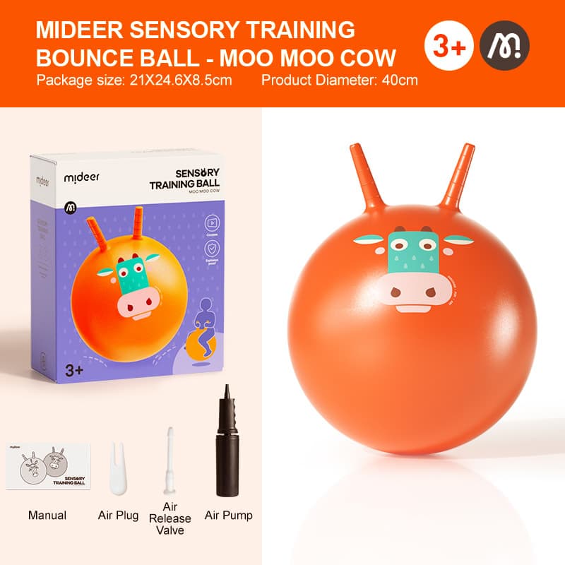 Mideer Sensory Training Bounce Ball - Moo Moo Cow - View 1